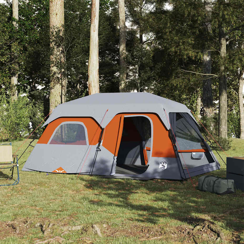 Vidaxl Tent 9-person waterproof Fast release gray and orange