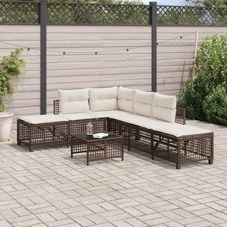 Vidaxl 3-delige loungeset met kussens poly rattan bruin