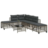 Vidaxl 3-delige loungeset met kussens poly rattan grijs