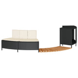 Vidaxl hottub-ombouw poly rattan en massief acaciahout zwart