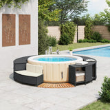 Vidaxl hottub-ombouw poly rattan en massief acaciahout zwart