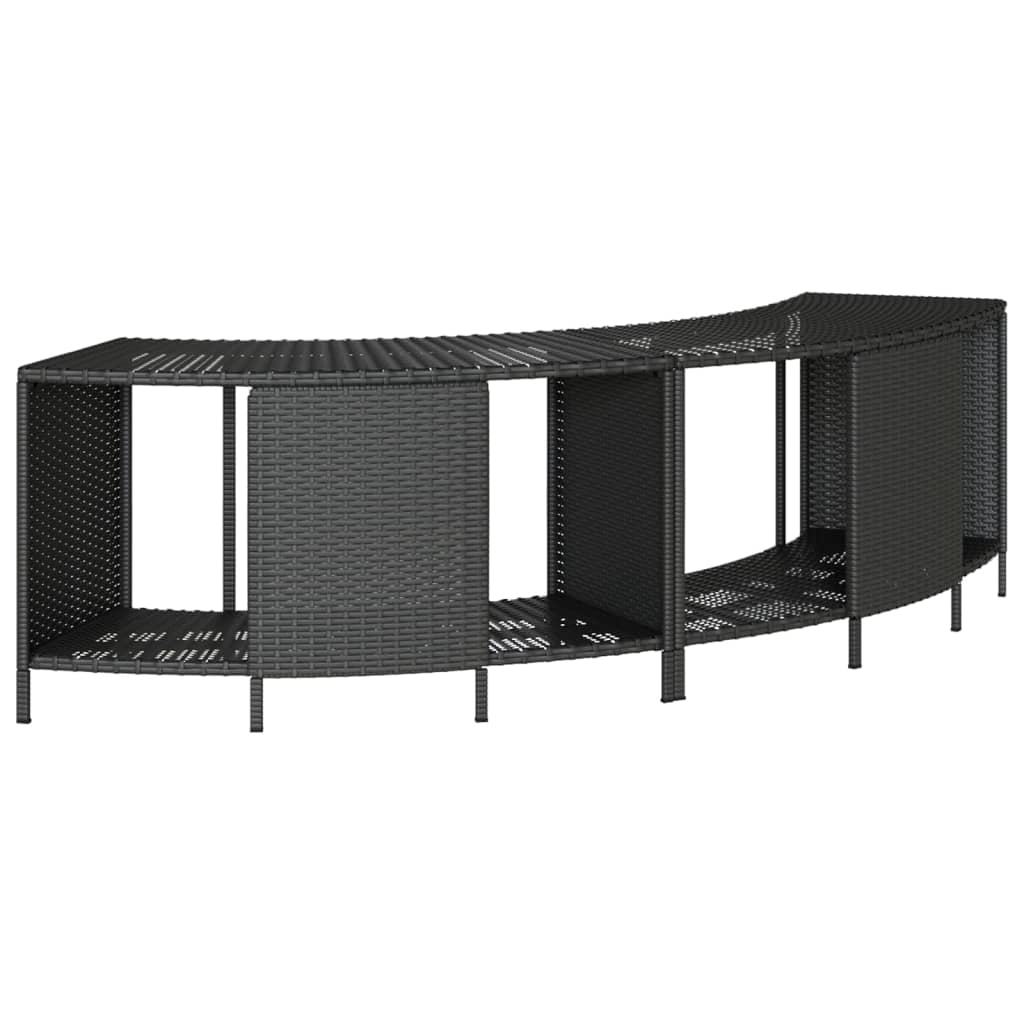 Vidaxl lagringsscener for badestamp 2 St Poly Rattan Black