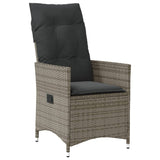 Vidaxl tuinstoelen 2 st verstelbaar met kussens poly rattan grijs