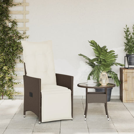 Vidaxl tuinstoel verstelbaar met kussens poly rattan bruin