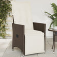 Vidaxl tuinstoel verstelbaar met kussens poly rattan bruin