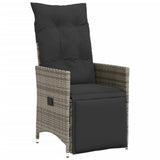 Vidaxl tuinstoelen 2 st verstelbaar met kussens poly rattan grijs