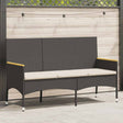 Vidaxl tuinbank 3-zits met kussens poly rattan zwart