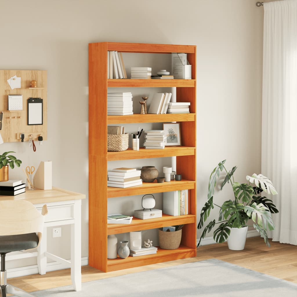 Vidaxl boekenkast kamerscherm 100x30x199,5 cm massief grenenhout