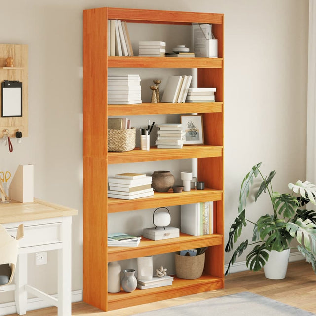 Vidaxl boekenkast kamerscherm 100x30x199,5 cm massief grenenhout