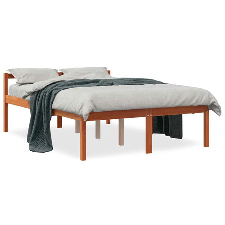 Vidaxl seniorenbed massief grenenhout wasbruin 140x190 cm