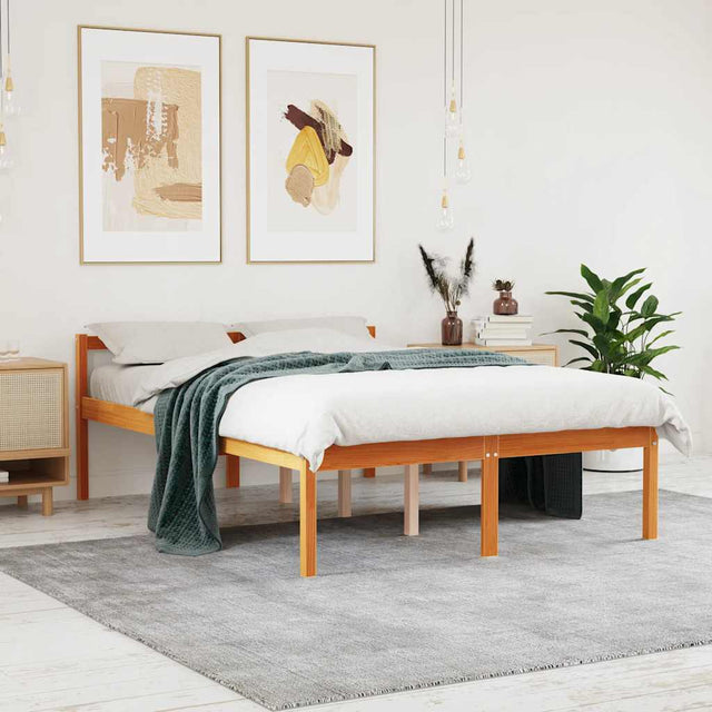 Vidaxl seniorenbed massief grenenhout wasbruin 120x200 cm