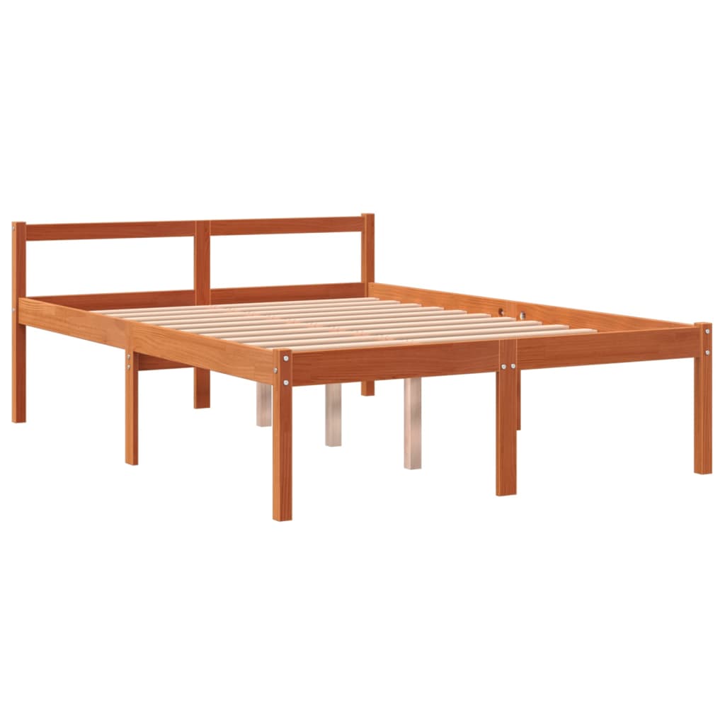 Vidaxl seniorenbed massief grenenhout wasbruin 140x200 cm
