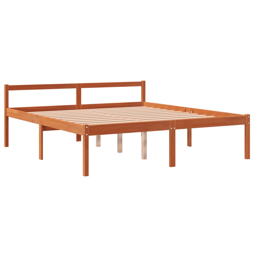 Vidaxl seniorenbed massief grenenhout wasbruin 150x200 cm