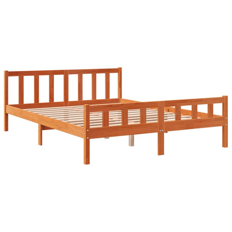 Vidaxl bedframe zonder matras massief grenenhout wasbruin 150x200 cm