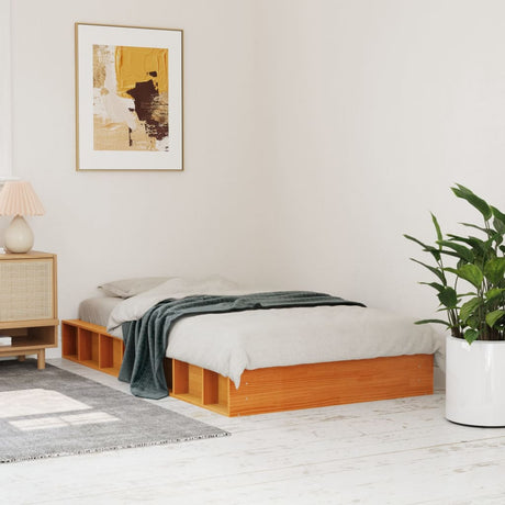 Vidaxl bedframe zonder matras massief grenenhout wasbruin 100x200 cm