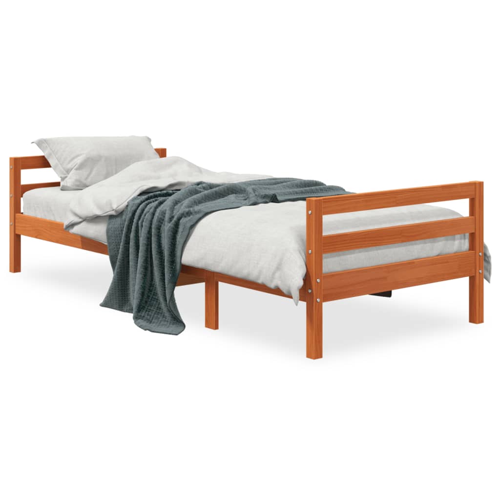 Vidaxl bedframe zonder matras massief grenenhout wasbruin 80x200 cm