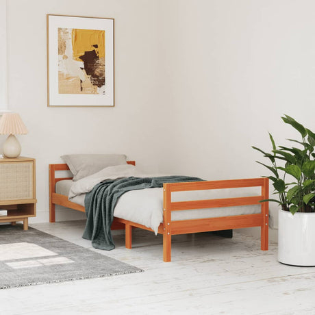 Vidaxl bedframe zonder matras massief grenenhout wasbruin 80x200 cm