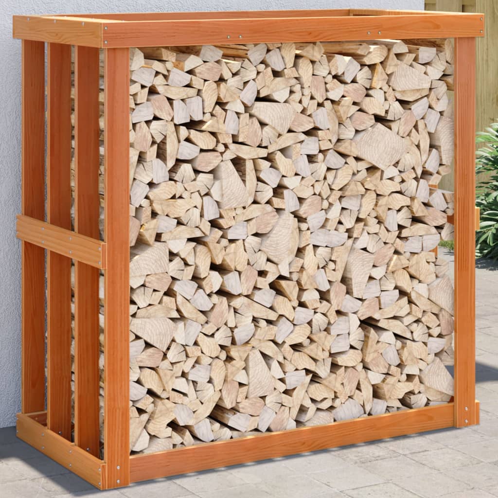 Porte-bloc de bois vidaxl 108x52x106 cm en pin massif brun