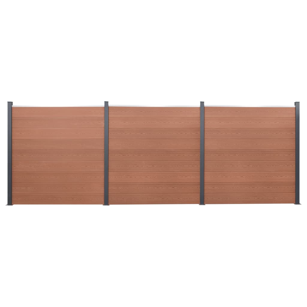 Panel de valla Vidaxl Conjunto de 526x186 cm HKC Brown