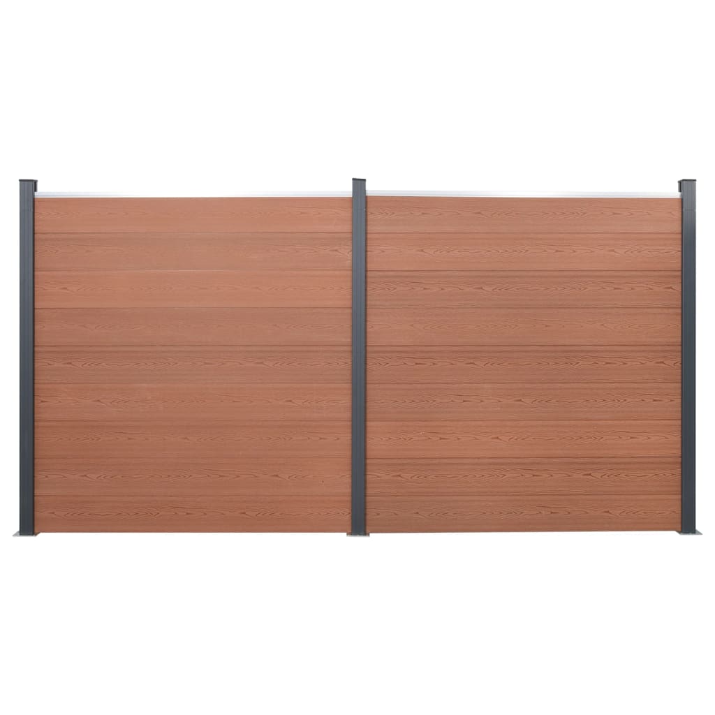 Ensemble de panneaux de clôture Vidaxl 353x186 cm HKC Brown