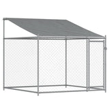 Vidaxl dog loft con tetto e porta 2x2x2 m grigio galvanizzato