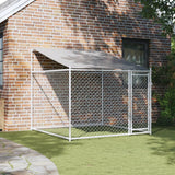 Vidaxl dog loft con tetto e porta 2x2x2 m grigio galvanizzato