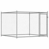 Vidaxl hondenhok met deur 2x2x1,5 m gegalvaniseerd staal grijs