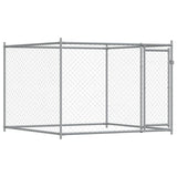 Vidaxl dog loft with door 2x2x1.5 m galvanized steel gray