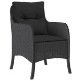 Vidaxl 3-delige tuinset met kussens poly rattan zwart