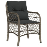 Vidaxl 3-delige bistroset met kussens poly rattan grijs