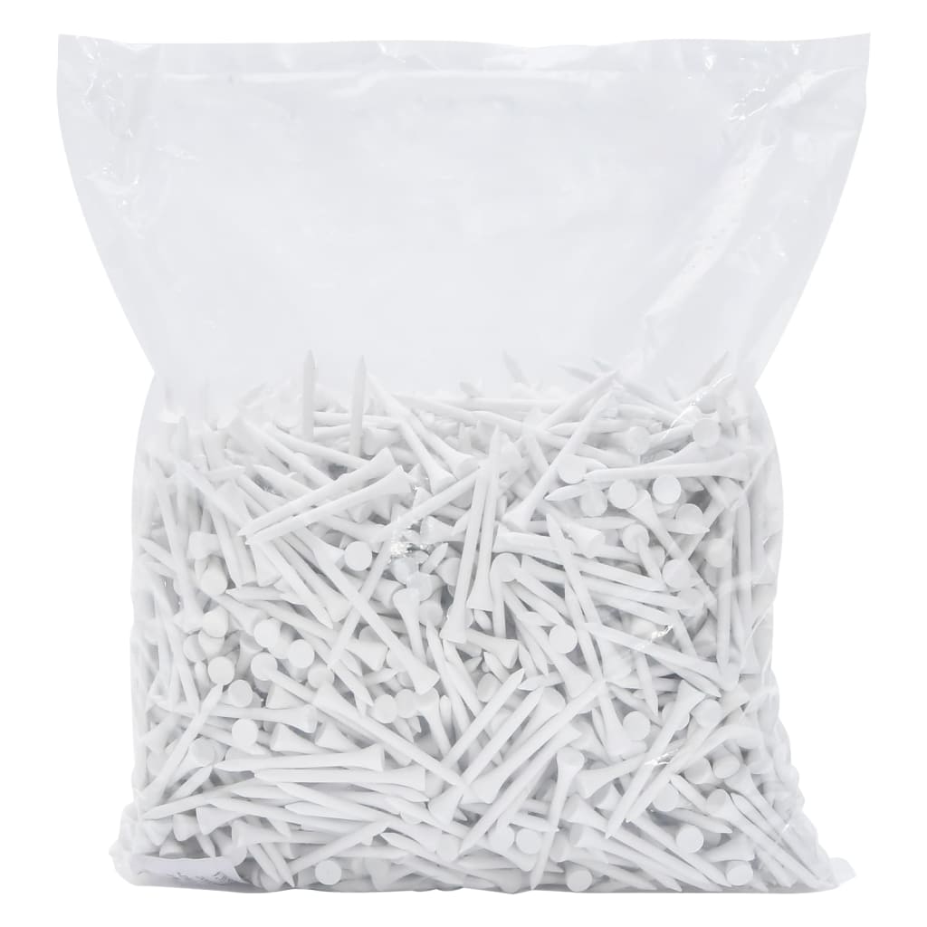 Vidaxl 1000 st golftees 70 mm bamboe wit