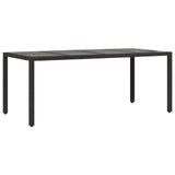 Vidaxl tuintafel met glazen blad 190x90x75 cm poly rattan zwart