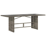 Vidaxl tuintafel met glazen blad 190x80x75 cm poly rattan grijs