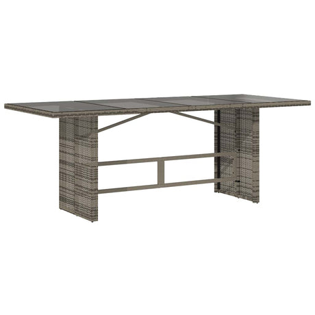 Vidaxl tuintafel met glazen blad 190x80x75 cm poly rattan grijs