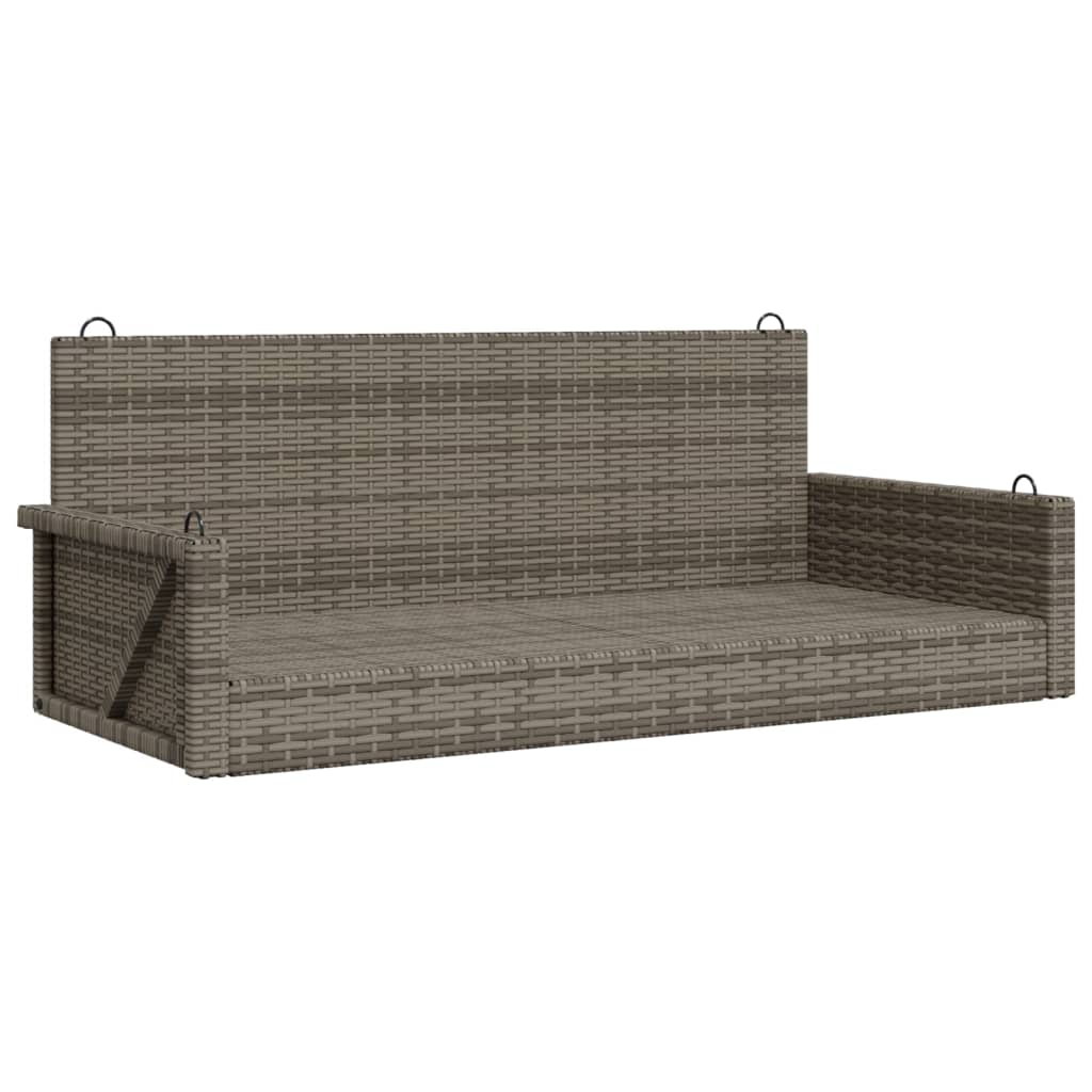 Vidaxl schommelbank 119x56x48 cm poly rattan grijs