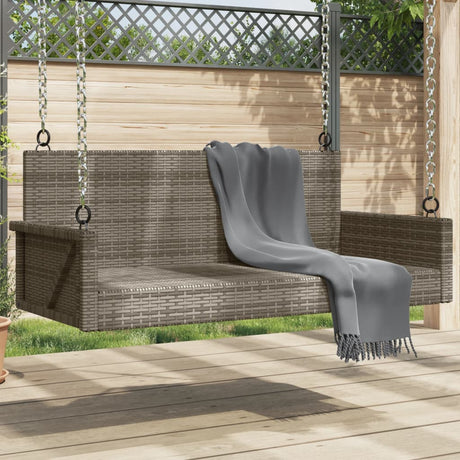 Vidaxl schommelbank 119x56x48 cm poly rattan grijs