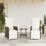 Vidaxl tuinstoelen 2 st verstelbaar met tafel poly rattan bruin