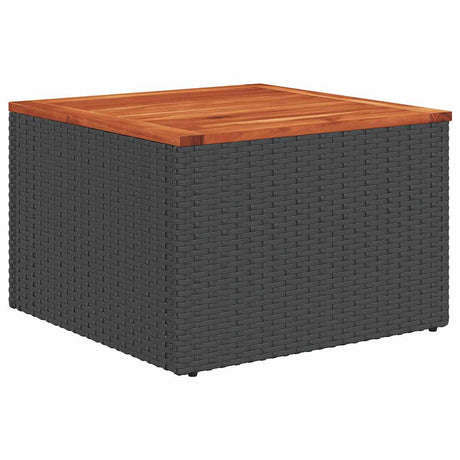 Vidaxl tuintafel zwart 55x55x37 cm poly rattan en acaciahout