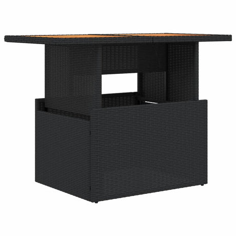 Vidaxl tuintafel 100x55x73 cm poly rattan en acaciahout zwart