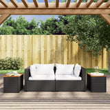 Vidaxl tuinbijzettafels 2 st 55x34x37 cm hout poly rattan zwart