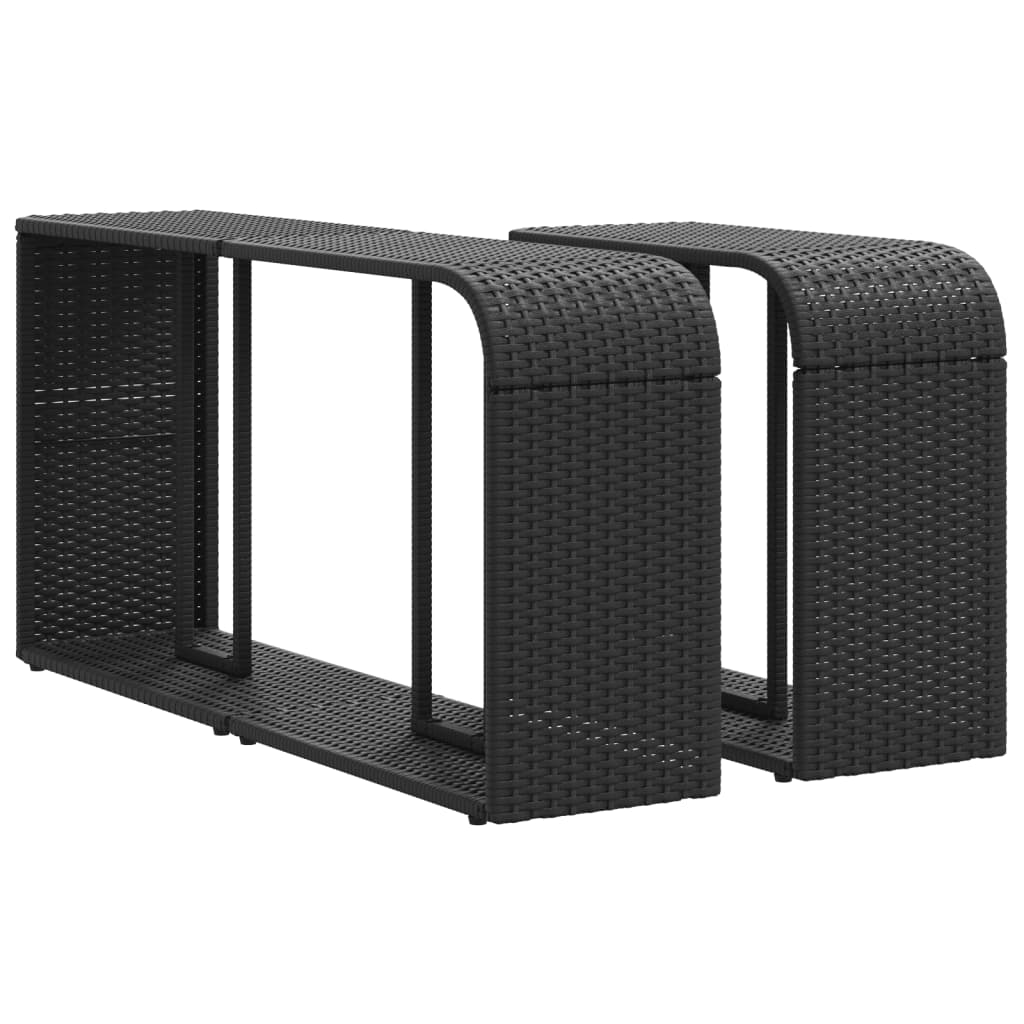 Puntuaciones de almacenamiento de Vidaxl 2 st Poly rattan negro