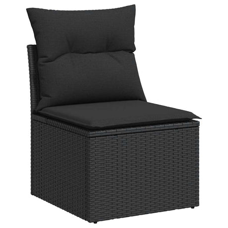 Vidaxl tuinstoel zonder armleuningen met kussens zwart poly rattan