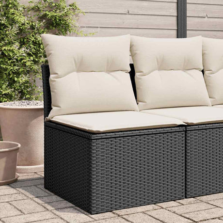 Vidaxl tuinstoel zonder armleuning met kussens poly rattan zwart
