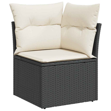 Vidaxl tuinhoekbank met kussens poly rattan zwart