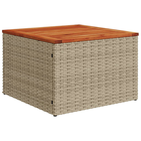 Vidaxl tuintafel 55x55x37 cm poly rattan en acaciahout beige