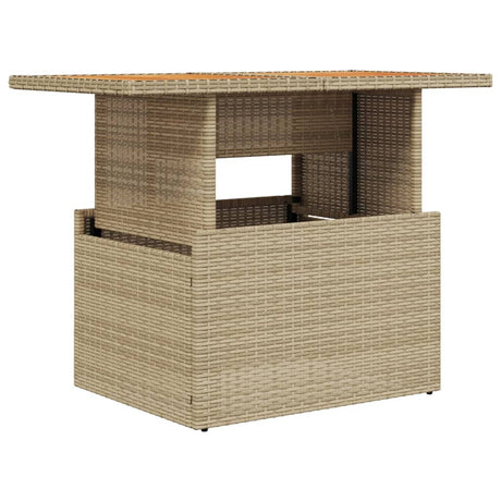 Vidaxl tuintafel 100x55x73 cm poly rattan en acaciahout beige