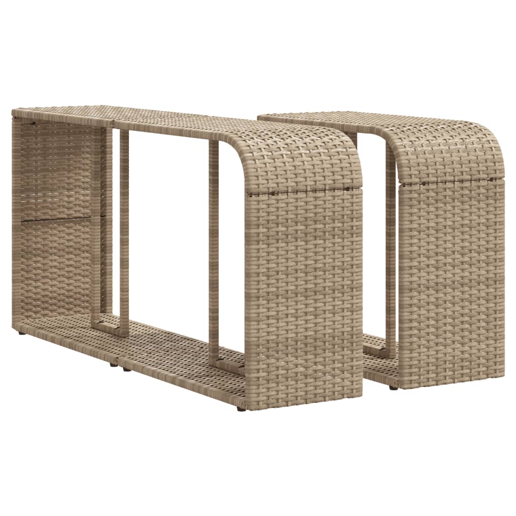 Vidaxl lagrer 2 St Poly Rattan Beige