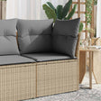 Vidaxl tuinhoekbank met kussens poly rattan beige