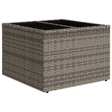 Vidaxl tuintafel met glazen blad 55x55x37 cm poly rattan grijs