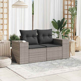Vidaxl tuinbank 2-zits met kussens poly rattan grijs